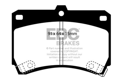 EBC 94-97 Ford Aspire 1.3 manual Ultimax2 Front Brake Pads