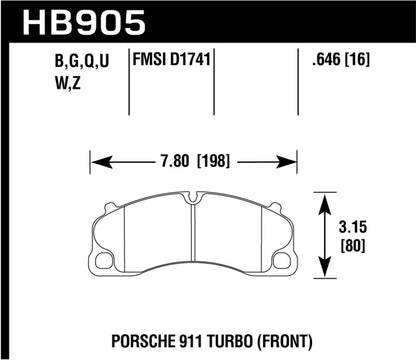 Hawk 14-18 Porsche 911 DTC-30 Front Brake Pads