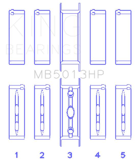 King Engine Bearings Chevy LS1 / LS2 / LS4 / LS6 (Size 010) Performance Main Bearing Set