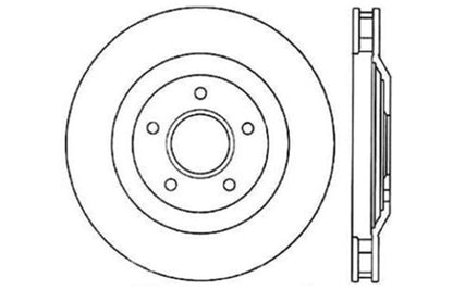 StopTech Power Slot 97-04 Chevy Corvette / 04 & 08 Cadillac XLR/XLR-V Front Right Drilled Rotors