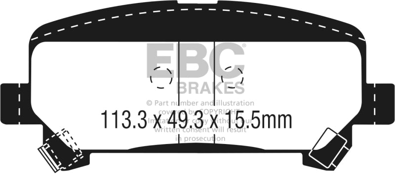 EBC 15+ Chevrolet Colorado 2.5 Ultimax2 Rear Brake Pads