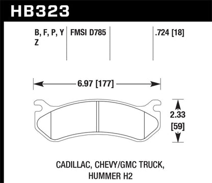 Hawk 06 Chevy Avalanche 2500 / GMC Truck / Hummer Super Duty Street Rear Brake Pads