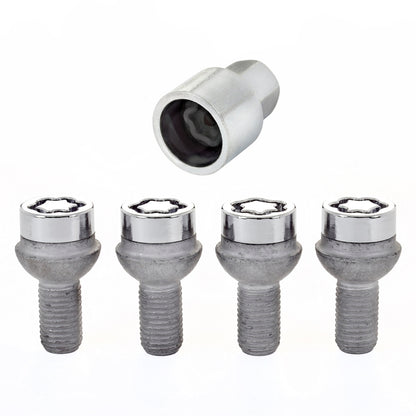 McGard Wheel Lock Bolt Set - 4pk. (Radius Seat) M12X1.5 / 17mm Hex / 23.3mm Shank Length - Chrome