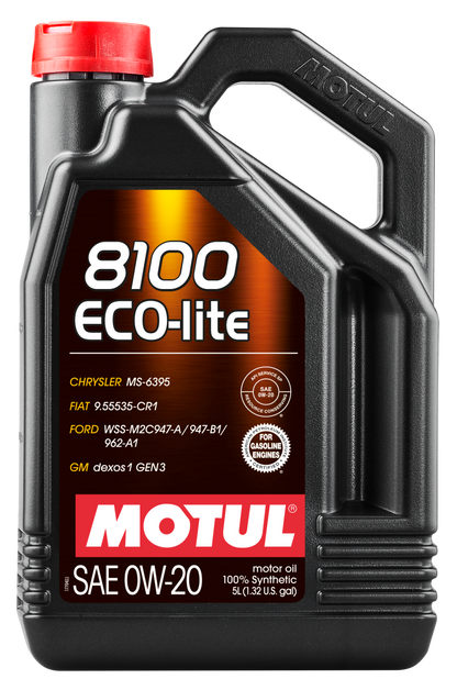 Motul 5L Synthetic Engine Oil 8100 0W20 ECO-LITE