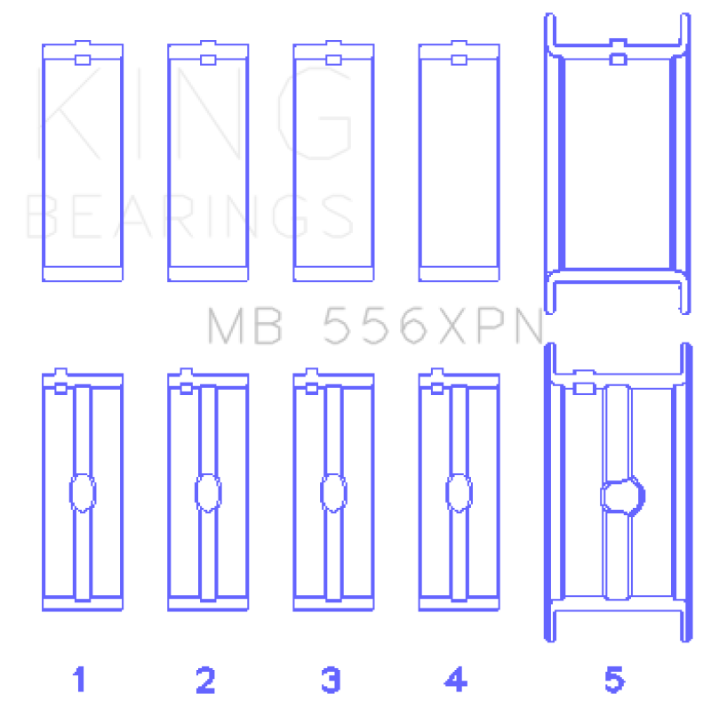 King Engine Bearings Chevrolet 369-502 Gen IV/ V/ VI - (Size .020) Main Bearing Set