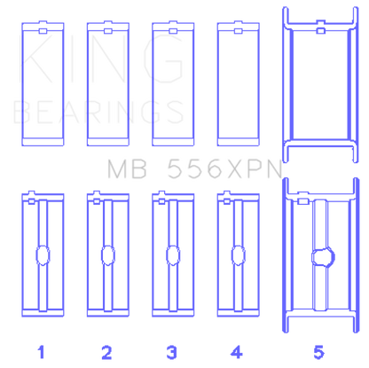 King Engine Bearings Chevrolet 369-502 Gen IV/ V/ VI - (Size STDX) Main Bearing Set
