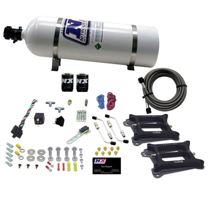 Nitrous Express Dual 4150/Alcohol Nitrous Kit (100-500HP) w/15lb Bottle