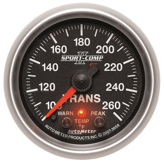 Autometer Elite 52.4mm 100-260F Transmission Temperature Peak & Warn w/ Electronic Control Gauge