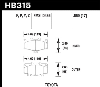 Hawk Performance Ceramic Street Brake Pads