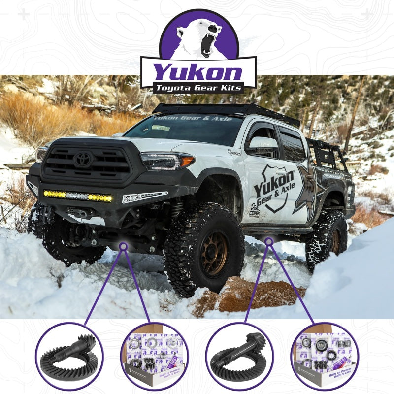 Yukon Gear Ring & Pinion Gear Kit Package Front & Rear with Install Kits - Toyota 8in/8inIFS