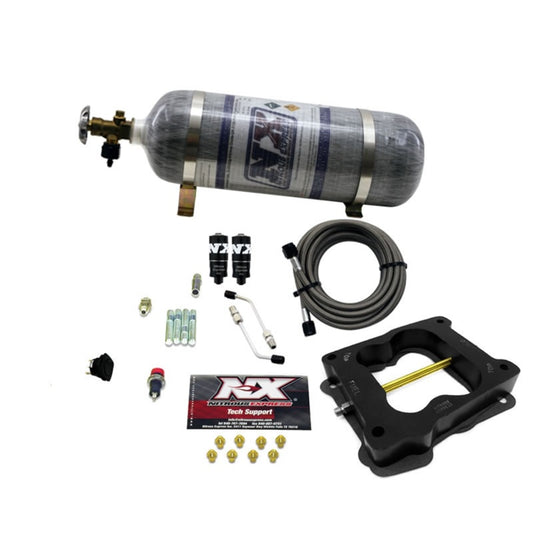 Nitrous Express Q-Jet/Holley Spread Bore Hitman Nitrous Kit (100-150-200HP) w/Composite Bottle