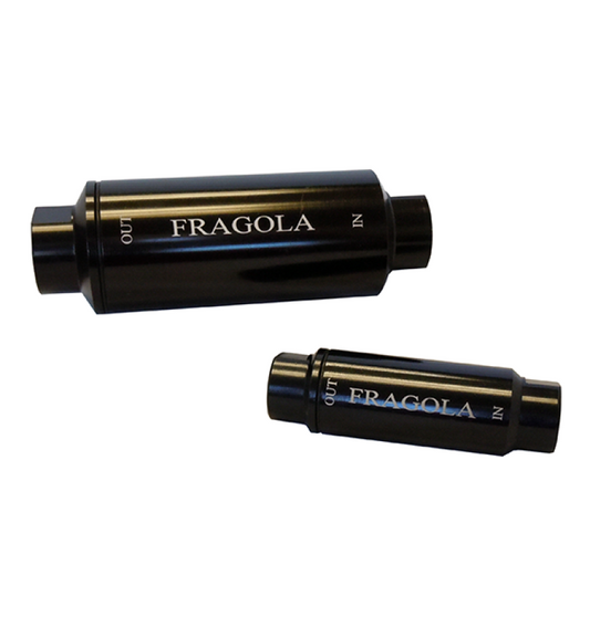 Fragola Fuel Filter -6AN In/Out 40 Micron. Black