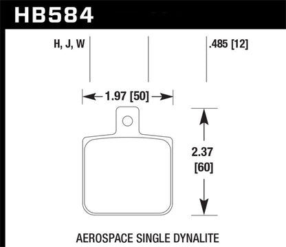 Hawk Aerospace Single Dynalite 12mm Thickness HPS Street Brake Pads