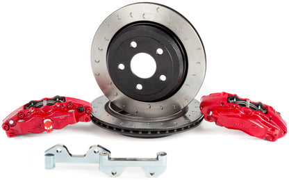 Alcon 2007+ Jeep JK-JL 330x22mm Rotors 4-Piston Red Calipers Rear Brake Kit (Includes Brake Lines)