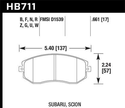 Hawk 13-16 Scion FR-S 2.0L Base OE Incl.Clips Shims Front ER-1 Brake Pads