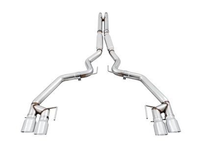 AWE Tuning 2018+ Ford Mustang GT (S550) Cat-Back Exhaust - Track Edition (Quad Chrome Silver Tips)