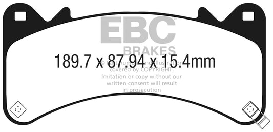 EBC 2015+ Chevrolet Tahoe 2WD (6 Piston Brembo) Ultimax2 Front Brake Pads