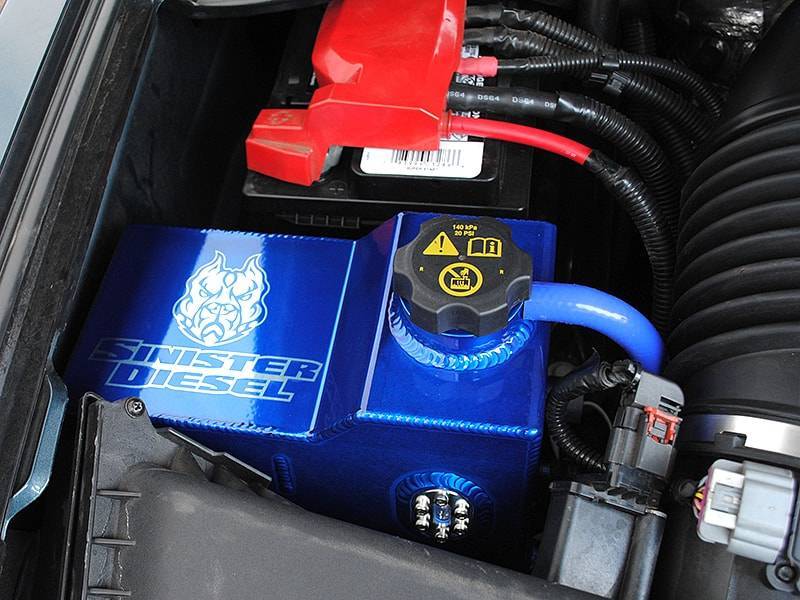 Sinister Diesel 2013-2015 GM Duramax 6.6L LML Degas Bottle - Blue