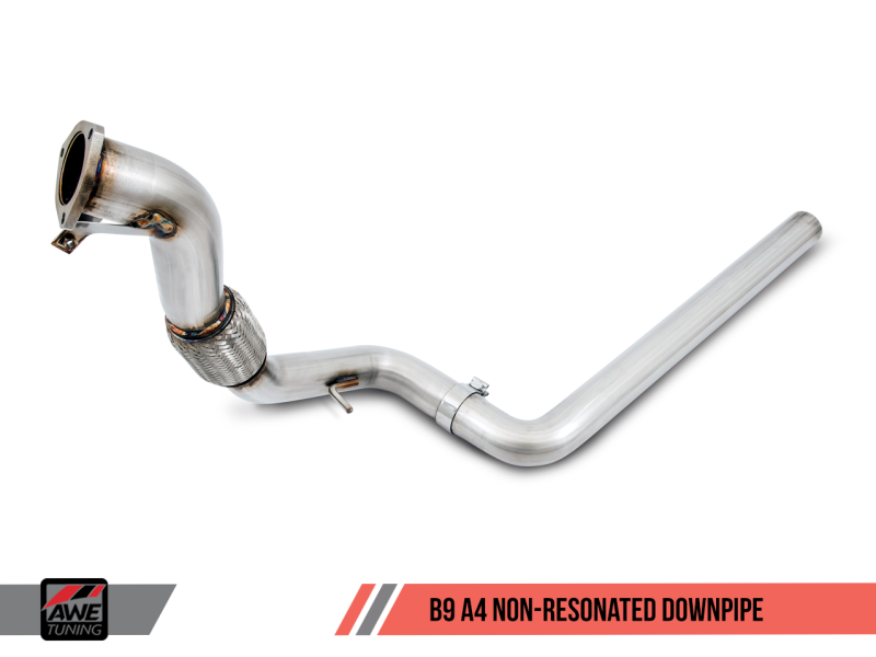 AWE Tuning Audi B9 A4 Touring Edition Exhaust Dual Outlet - Diamond Black Tips (Includes DP)