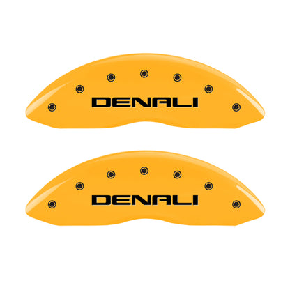 MGP 4 Caliper Covers Engraved Front & Rear Denali Yellow Finish Black Char 2003 GMC Safari