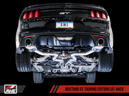 AWE Tuning S550 Mustang GT Cat-Back Exhaust - Touring Edition (Diamond Black Tips)