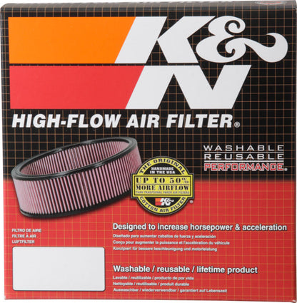 K&N Custom Oval Race Filter 5-1/8in FLG / 9in OD x 3-3/8in HW/VENT