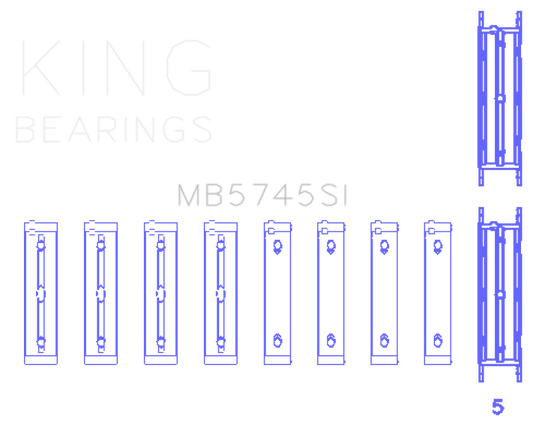 King Engine Bearings Subaru FA/FB (Size 0.25 Oversized) Main Bearing Set