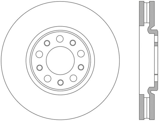 StopTech 13+ Dodge Dart Performance Slotted & Drilled Front Right Rotor