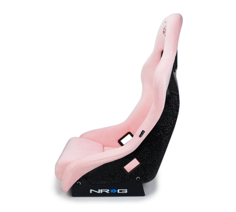 NRG FRP Bucket Seat Prisma Edition w/ Pearlized Back and Pink Alcantara (Medium)