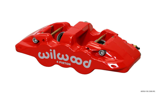 Wilwood Caliper-Aero4-L/H - Red 1.62/1.38in Pistons 1.25in Disc