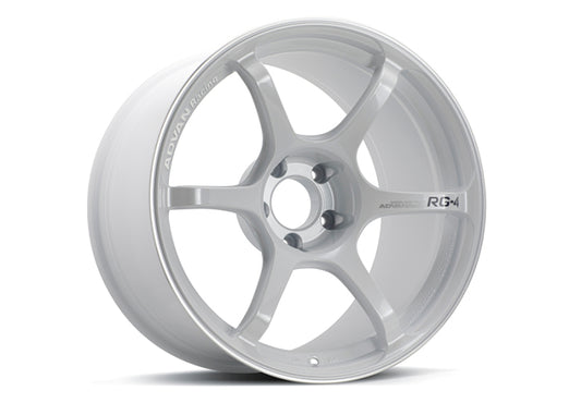 Advan RG-4 18x7 +41 4x100 Racing White Metallic and Ring Wheel