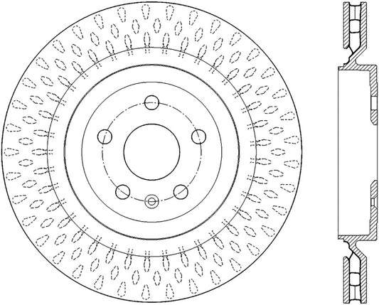 StopTech Power Slot 13-15 Cadillac CTS-V Rear Left SportStop Slotted Rotor