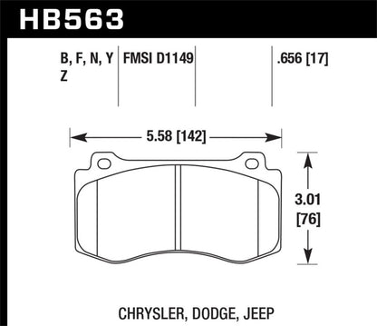 Hawk 12-20 Challenger/Charger 06-10 Grand Cherokee SRT8 DTC-60 Motorsports Front Brake Pads