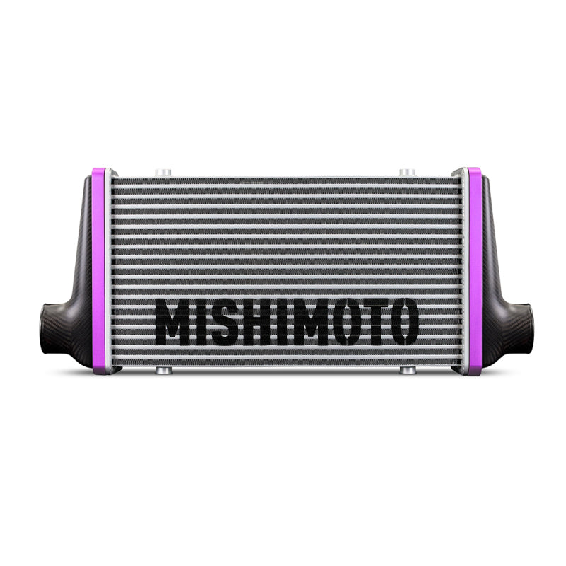 Mishimoto Universal Carbon Fiber Intercooler - Matte Tanks - 525mm Black Core - S-Flow - C V-Band