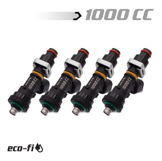 BLOX Racing Eco-Fi Street Injectors 1000cc/min w/1in Adapter Honda B/D/H Series (Set of 4)