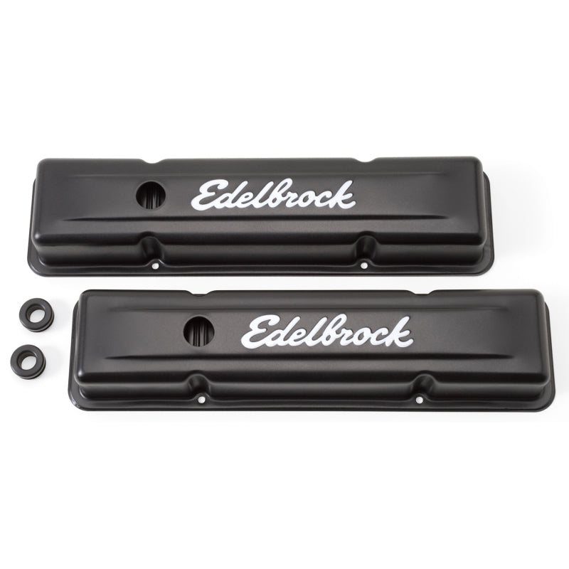 Edelbrock Valve Cover Signature Series Chevrolet 1959-1986 262-400 CI V8 Low Black