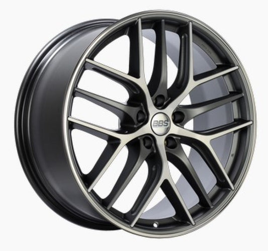 BBS CC-R 19x9.5 5x120 ET40 Satin Graphite Diamond Cut Polished Rim Protector Wheel -82mm PFS Req.