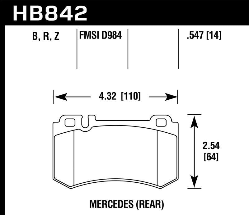 Hawk 05-10 Mercedes SLK Class HPS 5.0 Rear Brake Pads