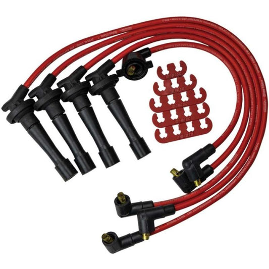 Moroso Custom Ignition Wire Set - Blue Max - Spiral Core - Colored High Temp Wire Separators - Red