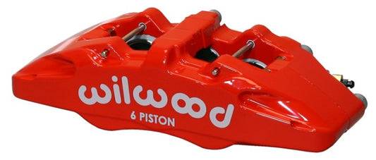 Wilwood Caliper-Forged Dynapro 6 5.25in Mount-Red-R/H 1.62/1.38in/1.38in Pistons 1.10in Disc