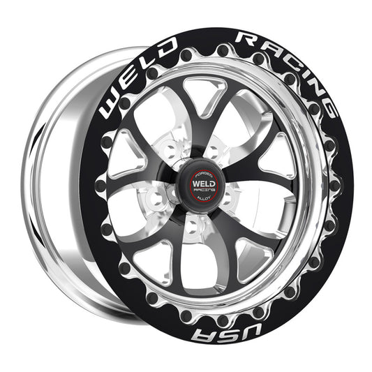 Weld S76 15X10.33 / 5x4.75 BP / 5.5in. BS Black Wheel (Medium Pad) - Black Single-Beadlock MT