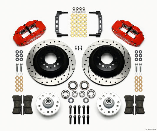 Wilwood Narrow Superlite 6R Front Hub & 1PC Rtr Kit 12.88in Drilled -Red 74-80 Pinto/Mustang II