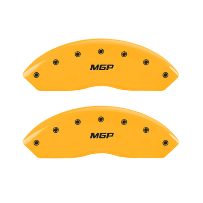 MGP 4 Caliper Covers Engraved Front & Rear MGP Yellow Finish Black Char 2011 Audi A6 Quattro