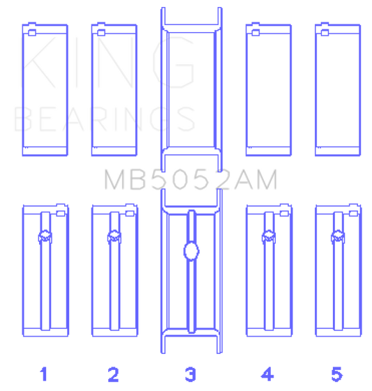 King Engine Bearings Chrysler/Mitsubishi 122ci 2.0L (Size 0.25) Main Bearing Set