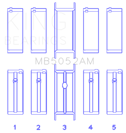 King Engine Bearings Chrysler/Mitsubishi 122ci 2.0L (Size STD) Main Bearing Set