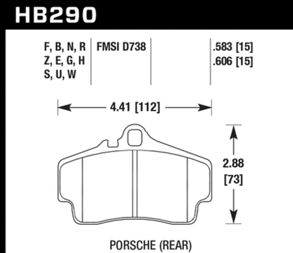 Hawk 98-08 Porsche 911 Rear ER-1 Brake Pad Set