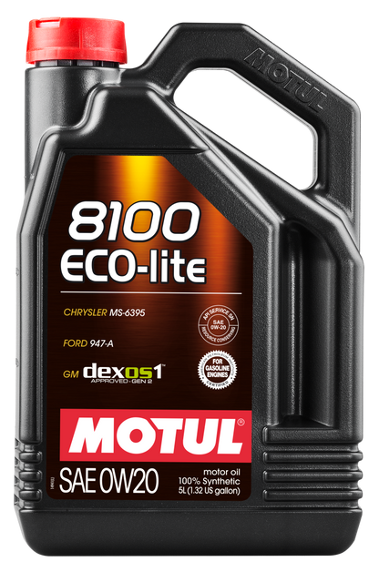 Motul 5L Synthetic Engine Oil 8100 0W20 ECO-LITE