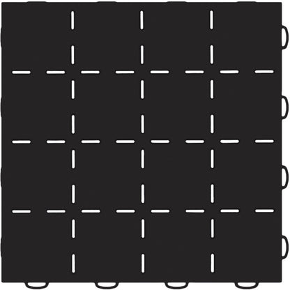 WeatherTech TechFloor - 12in x 12in Solid Tile w/ Raised Squares - Black