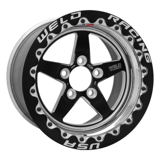 Weld S71 15x10.33 / 5x4.75 BP / 5.5in. BS Black Wheel (Medium Pad) - Black Single Beadlock MT