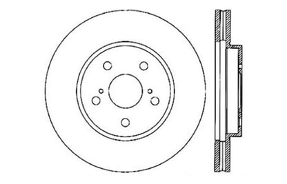 StopTech 02 Lexus ES 250/300/330/350 / 05-07 Toyota Avalon Slotted & Drilled Left Front Rotor